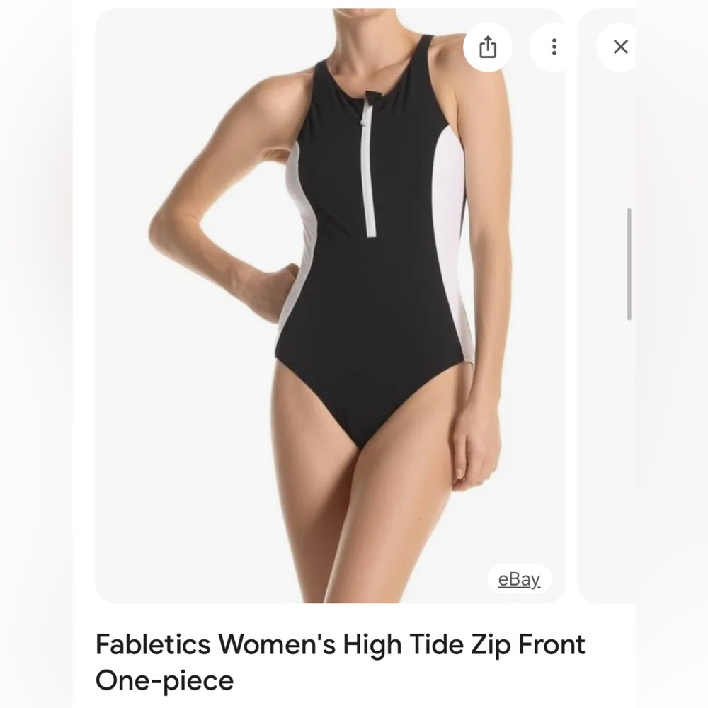 Fabletics High Tide Zip-Front One-Piece Swimsuit. Brand New- Never Used